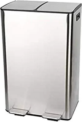 Produktbild von Famanu Abfalltrennsystem - Edelstahl-Pedalabfallbehälter 60 L (2x30L)