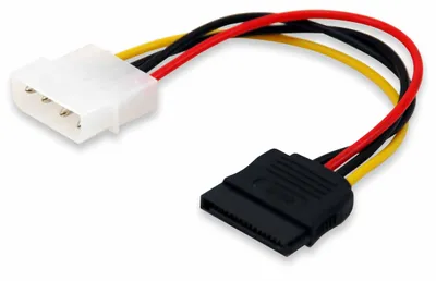 Obrázok produktu pre Equip 112050, 0,15 m, Molex (4-pin), SATA 15-pin, Samec, Priamy, Priamy