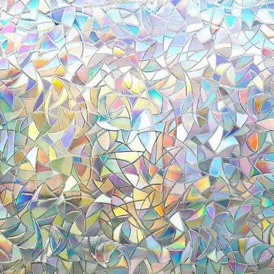 Zdjęcie produktu dla Folia okienna - Dekoracja szklana - Zapewnia prywatność - Efekt tęczy - 44,5 x 200 cm - Kolorowa