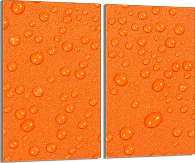 Produktbild von Herdabdeckplatten 2 teilig 30x52 Glaskeramikkochfeld Abdeckung Glas, Tropfen Orange
