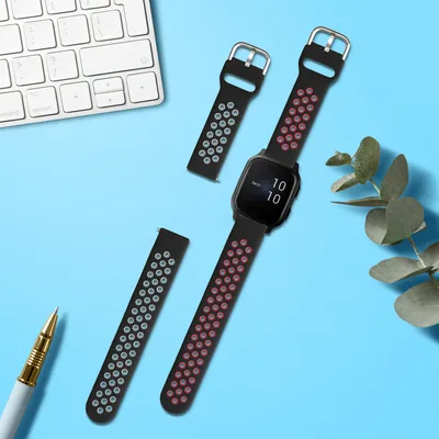 Produktbild von kwmobile 2x Sportarmband kompatibel mit Garmin Venu Sq Music / Sq Armband - Fitnesstracker Band Set aus TPU Silikon