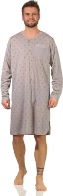 Immagine prodotto di Herren Nachthemd langarm Sleepshirt; Grau M