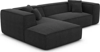 Produktbild von Strukturstoff L-Form Sofa Arelia Schwarz Links