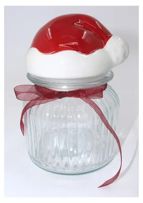 Produktbild von 12x Vorratsglas 1,25L Weihnachtsmütze Gefäße Boxen Behälter Aufbewahrung Müsli