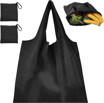 Produktbild von Einkaufstasche 2 Stück, Jutetasche, Faltbar, Wiederverwendbar, Umweltfreundlich