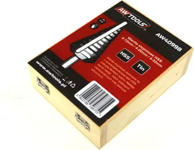 Immagine prodotto di Awtools Hss-Tin Step Drills Set di 3 pezzi / 4-12Mm / 4-20Mm / 4-32Mm