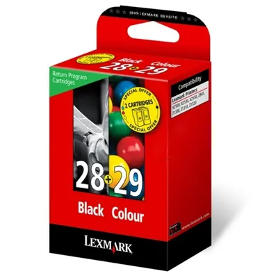 Produktbild von Lexmark Twin-Pack No.28/29 Black/Color Return Program Print Cartridges BLISTER, Tintenstrahl
