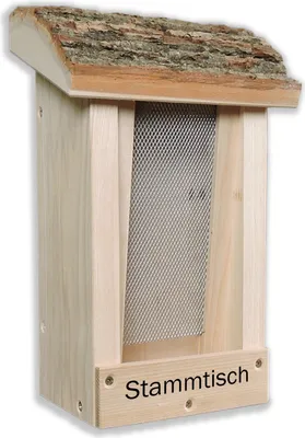 Produktbild von Dokkodo - Vogelfutterhaus Stammtisch - Hochwertiges und Stilvolles Futterhaus - Speziell für Ihre Stammgäste - Futterspender für Wildvögel aus massivem Naturholz