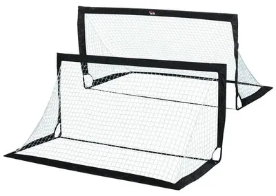 Obrázek produktu pro Fotbalové branky, 2 kusy, se sítí | Barva: černá | Rozměry: 90 x 89 x 186 cm