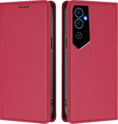 Immagine prodotto di Custodia in pelle per Tecno Pova Neo 2, custodia magnetica in Finto cuoio con supporto Rosso