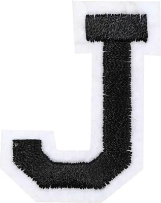 Produktbild von 1 Buchstaben Aufbügler, 15-43x45mm, Applikation, Aufnäher, schwarz, Buchstaben & Zeichen:J