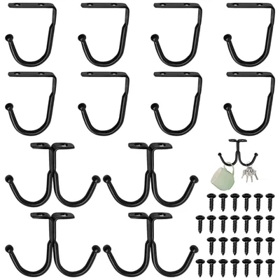 Becherhalter-Set 12 Stück, Haken für Tassen, Küchenorganizer, schwarz