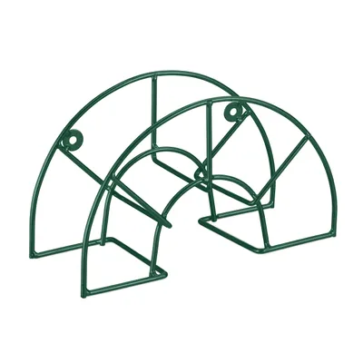 Produktbild von Relaxdays Schlauchhalter, Stahl, für 45 m 5/8" Schlauch, Gartenschlauch Halterung, Wand, HBT: 19 x 30,5 x 13,5 cm, grün