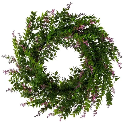Produktbild von GASPER Miniblattkranz Lila & Grün Ø 61 cm - Kunstblumen