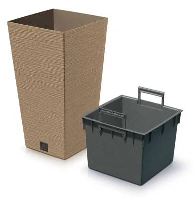 Produktbild von Prosperplast Pflanztopf Eco Wood - Kunststoff - braun - 20 x 38 cm
