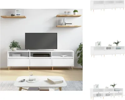 Produktbild von vidaXL TV-Schrank Weiß 150x30x44,5 cm Holzwerkstoff - TV-Möbel