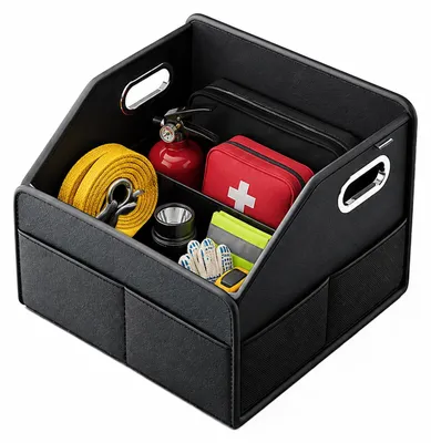 Productafbeelding van Kofferbak organizer kofferbakorganizer - Opvouwbaar - Waterdicht kunstleer - 32 x 28 x 23 cm - Voor auto en SUV