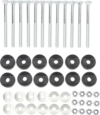 Produktbild von 12 Stück Trampolin Schrauben aus verzinktem Stahl, Befestigungsset für mehr Stabilität, lange Schrauben Bolzen & Muttern Set