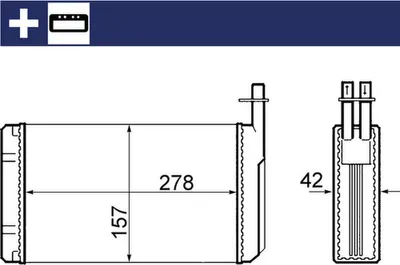 Produktbild von MAHLE AH 68 000S Wärmetauscher Innenraumheizung Kühler für SAAB 9000 Schrägheck 9000