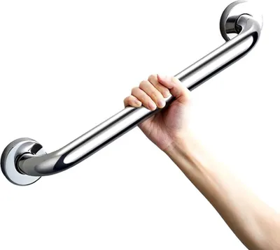 Obrázok produktu pre kúpeľňové madlo z nehrdzavejúcej ocele 60 cm - bezpečnostné madlo pre seniorov - oporné madlo na vystupovanie z vane - nástenné madlo do sprchového kúta alebo na schody - robustné madlo do vane