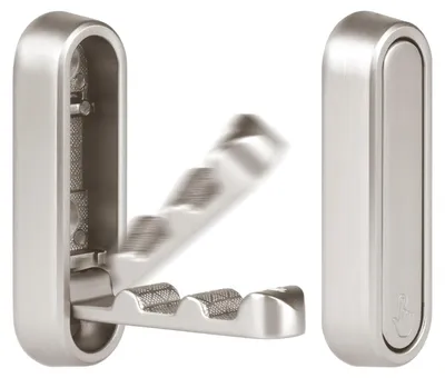 Productafbeelding van 2 wandhaken voor garderobe, ruimtebesparend, inklapbare garderobe, wandgarderobe, hakenlijst voor jassen en sjaals (zilver)