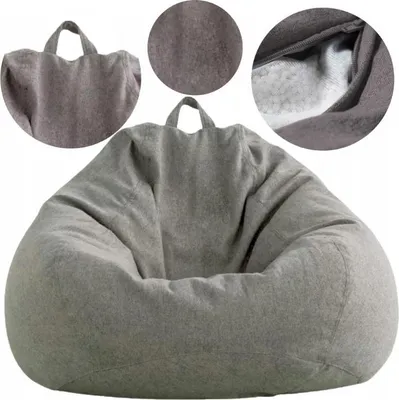 Produktbild von AD.CON Sitzsack mit EPS-Perlen Füllung Puff Relax-Sessel Sitzkissen Bodenkissen Bean Bag 90x110x50cm 250L Dunkelgrau