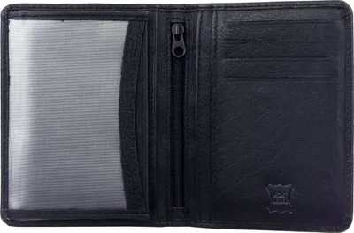 Produktbild von Minibrieftasche Portemonnaie Hochformat Damen Herren Leder Schwarz