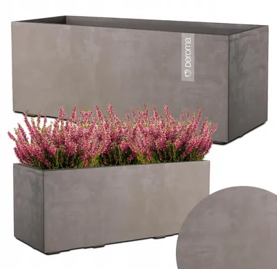 Produktbild von Deroma Millennium Rechteckiger Pflanzkübel Beton-Optik Sandfarben