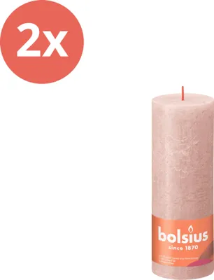 Obrázek produktu pro Bolsius - Rustikální svíčka - 190/68 - 1 kus v balení - Misty Pink - výhodné balení - 2 kusy