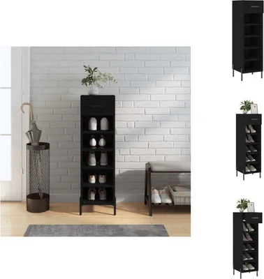Immagine prodotto di vidaXL Armadio per scarpe nero 30x35x105 cm in legno - Armadi