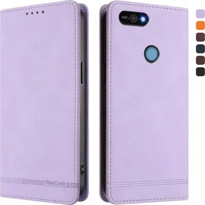 Immagine prodotto di Custodia per Tecno Pop 2/Pop 2 Pro/Pop 2 F, custodia retro in Finto cuoio flip con supporto e slot per carte di credito Viola