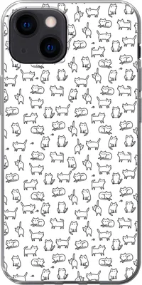 Produktbild von MuchoWow® Handyhülle Schutzhülle Hülle für Telefoonhoesje iPhone 13 mini Mädchen - Katze - Muster - Mädchen - Kinder - Kinder Silikon Softcase Handy Hülle - Softcase