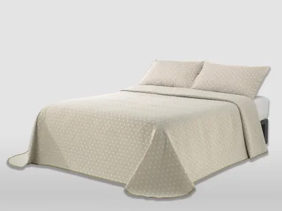 Obrázok produktu pre Dekoračná prikrývka Jacquard z recyklovanej bavlny – béžová, 180 x 270 cm