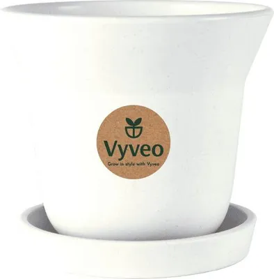 Produktbild von Vyveo - Blumentopf Aalta mit Untersetzer - Weiß - 20x17