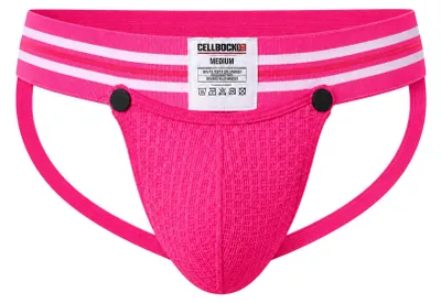 Image de CELLBLOCK 13 Tight End 2 inch Snap Up Jockstrap Pink - 1x Taille M