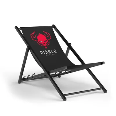 Immagine prodotto di Diablo sedia a sdraio sedia da giardino sedia da giardino sedia da spiaggia sedia a sdraio per spiaggia, giardino, balcone e terrazza legno pieghevole, colore: nero-rosso