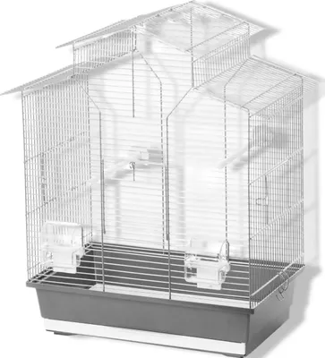 Produktbild von Vogelkäfig Iza 2 in Silber/Grau für Wellensittiche, Kanarienvögel und andere kleine Ziervögel