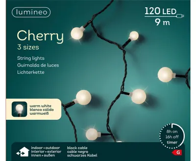 Produktbild von LED Cherrybeleuchtung Outdoor L.900cm 120L schwarz/warmes weiss