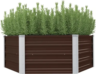 Produktbild von Möbel Hochbeet Braun 129 x 129 x 46 cm Verzinkter Stahl - Beete 45710