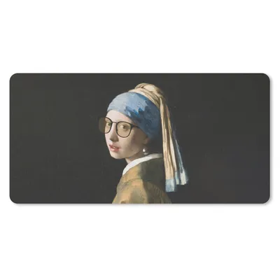 Produktbild von MuchoWow® Mauspad Mousepad Das Mädchen mit dem Perlenohrring - Vermeer - Brillen 60x30 cm - Mousepads - Maus Mat - Pad - Mausunterlage - Nachhaltig