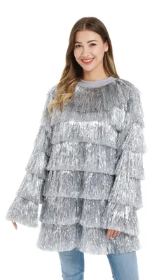 Obrázek produktu pro Vánoční svetr na Vánoce vtipný uni stříbrný vánoční stromek 2XL/3XL