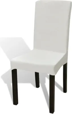 Produktbild von vidaXL Stretch-Stuhlhussen Gerade 4 Stk. Creme