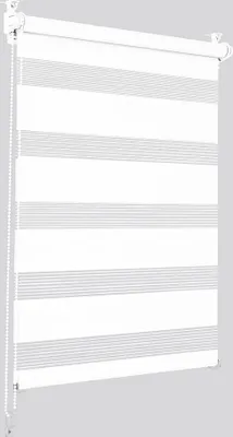 Produktbild von Sonello Doppelrollo Klemmfix ohne Bohren Duo Rollo Klemmrollo Sonnenschutzrollo Fensterrollo für Fenster & Türen Zebrarollo Seitenzugrollo 130cm x 75 cm Weiß