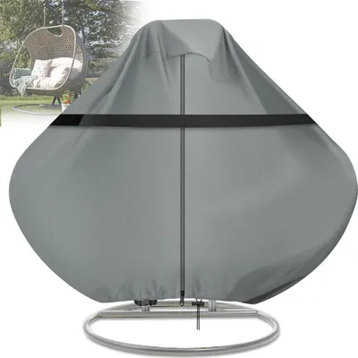 Produktbild von yozhiqu Doppel-Hängesessel Schutzhülle, 210D Oxford-Stoff, Grau, 230x200 cm, Wasserdicht, Sonnenschutz, Garten & Outdoor