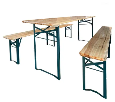 Produktbild von Bierzeltgarnitur 50cm klappbar Festzeltgarnitur Tisch 2 Bänke