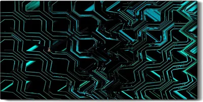 Produktbild von Wandbild Leinwand Bilder Wanduhr Geräuschlos 60x30 Geometrische Kunst Abstrakt - schwarze Hände