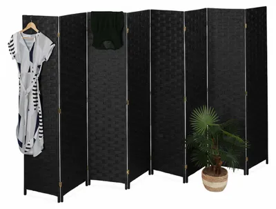 Productafbeelding van Relaxdays Roomdivider, 8-delig, zwart, AI-gegenereerde afbeelding
