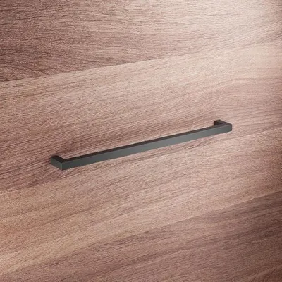 Productafbeelding van Handgreep voor meubels, roestvrij staal, afstand tussen de gaten 320 mm, mat zwarte afwerking, set van 6