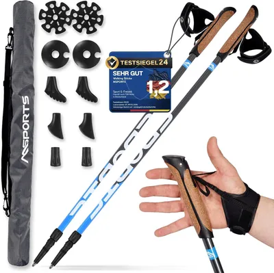 Obrázok produktu pre Nordic walking palice, ľahké, teleskopické, pre chôdzu