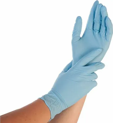 Produktbild von HYGOSTAR unisex Einmalhandschuhe SAFE SUPER STRETCH blau Größe M 100 St.